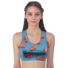 Illustrations Cow Agriculture Livestock Sports Bra by HermanTelo