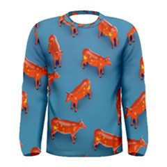 Illustrations Cow Agriculture Livestock Men s Long Sleeve Tee