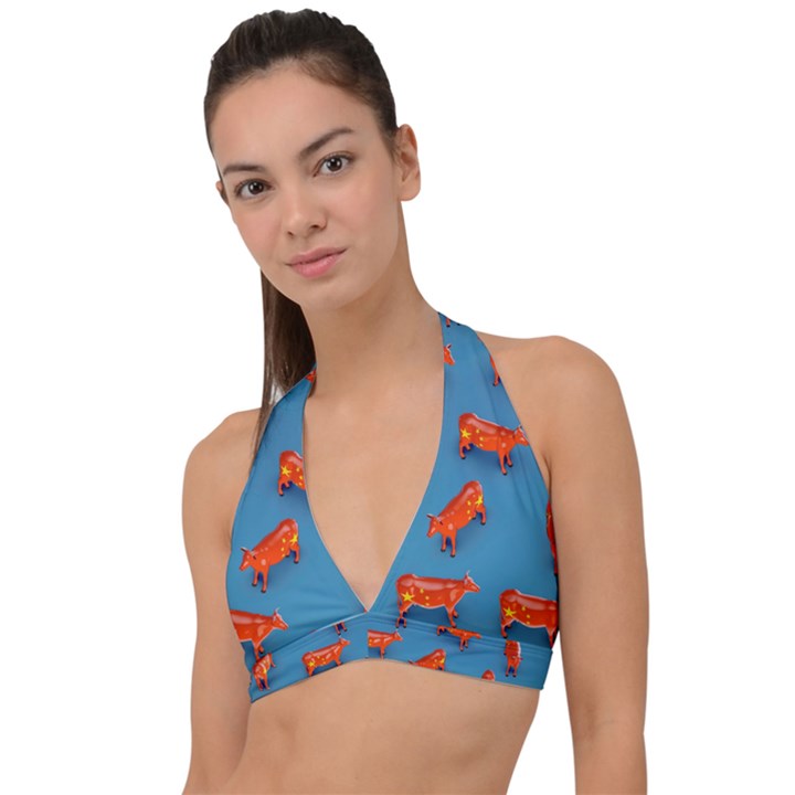 Illustrations Cow Agriculture Livestock Halter Plunge Bikini Top