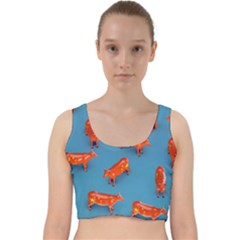 Illustrations Cow Agriculture Livestock Velvet Racer Back Crop Top by HermanTelo