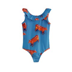 Illustrations Cow Agriculture Livestock Kids  Frill Swimsuit by HermanTelo