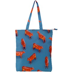 Illustrations Cow Agriculture Livestock Double Zip Up Tote Bag by HermanTelo