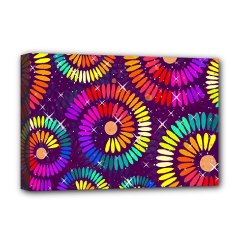 Abstract Background Spiral Colorful Deluxe Canvas 18  X 12  (stretched)