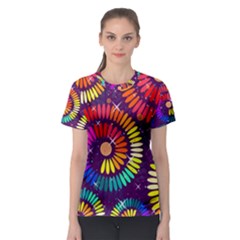 Abstract Background Spiral Colorful Women s Sport Mesh Tee