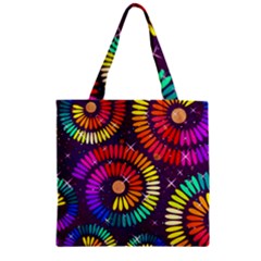 Abstract Background Spiral Colorful Zipper Grocery Tote Bag by HermanTelo