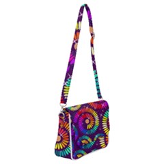 Abstract Background Spiral Colorful Shoulder Bag With Back Zipper by HermanTelo