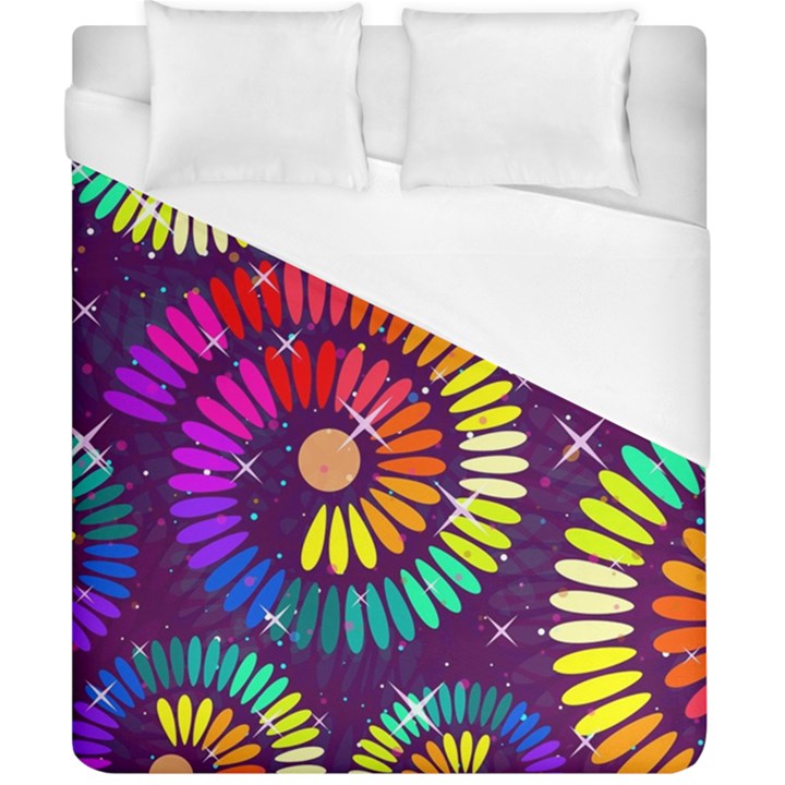 Abstract Background Spiral Colorful Duvet Cover (California King Size)