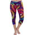 Abstract Background Spiral Colorful Capri Yoga Leggings View1