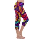 Abstract Background Spiral Colorful Capri Yoga Leggings View3