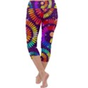 Abstract Background Spiral Colorful Capri Yoga Leggings View4