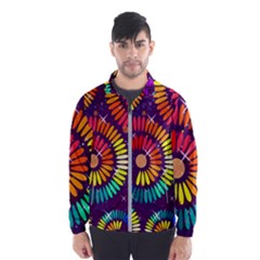 Abstract Background Spiral Colorful Men s Windbreaker