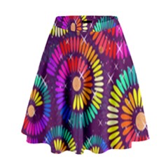 Abstract Background Spiral Colorful High Waist Skirt by HermanTelo