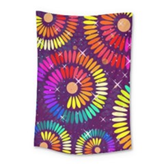 Abstract Background Spiral Colorful Small Tapestry