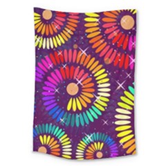 Abstract Background Spiral Colorful Large Tapestry