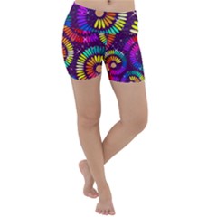 Abstract Background Spiral Colorful Lightweight Velour Yoga Shorts