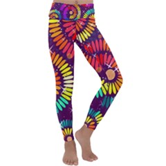 Abstract Background Spiral Colorful Kids  Lightweight Velour Classic Yoga Leggings