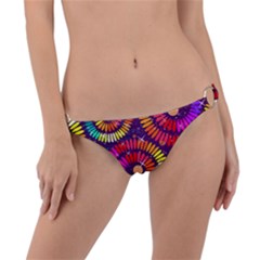 Abstract Background Spiral Colorful Ring Detail Bikini Bottom