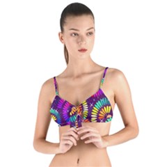 Abstract Background Spiral Colorful Tie Up Cut Bikini Top