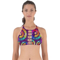 Abstract Background Spiral Colorful Perfectly Cut Out Bikini Top