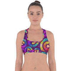 Abstract Background Spiral Colorful Cross Back Hipster Bikini Top 