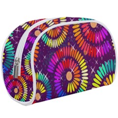 Abstract Background Spiral Colorful Makeup Case (large)