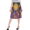 Night Moon Flora Background Midi Beach Skirt View1