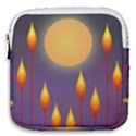 Night Moon Flora Background Mini Square Pouch View1