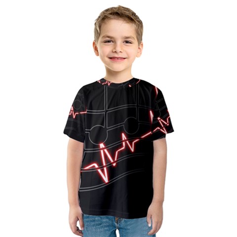 Music Wallpaper Heartbeat Melody Kids  Sport Mesh Tee by HermanTelo