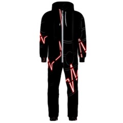 Music Wallpaper Heartbeat Melody Hooded Jumpsuit (men)  by HermanTelo