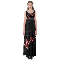 Music Wallpaper Heartbeat Melody Empire Waist Maxi Dress