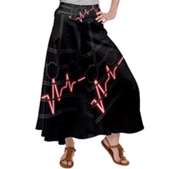 Music Wallpaper Heartbeat Melody Satin Palazzo Pants