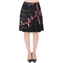 Music Wallpaper Heartbeat Melody Velvet High Waist Skirt by HermanTelo