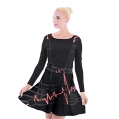 Music Wallpaper Heartbeat Melody Suspender Skater Skirt by HermanTelo