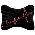 Music Wallpaper Heartbeat Melody Velour Seat Head Rest Cushion View1