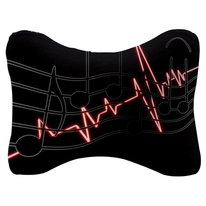 Music Wallpaper Heartbeat Melody Velour Seat Head Rest Cushion