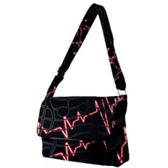 Music Wallpaper Heartbeat Melody Full Print Messenger Bag (s)