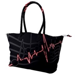 Music Wallpaper Heartbeat Melody Canvas Shoulder Bag