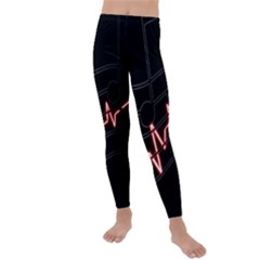 Music Wallpaper Heartbeat Melody Kids  Lightweight Velour Leggings by HermanTelo