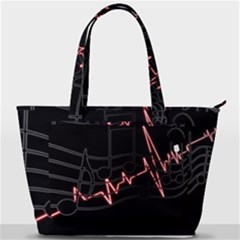 Music Wallpaper Heartbeat Melody Back Pocket Shoulder Bag 