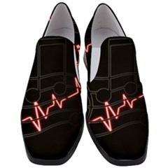 Music Wallpaper Heartbeat Melody Women Slip On Heel Loafers