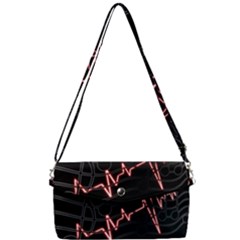 Music Wallpaper Heartbeat Melody Removable Strap Clutch Bag