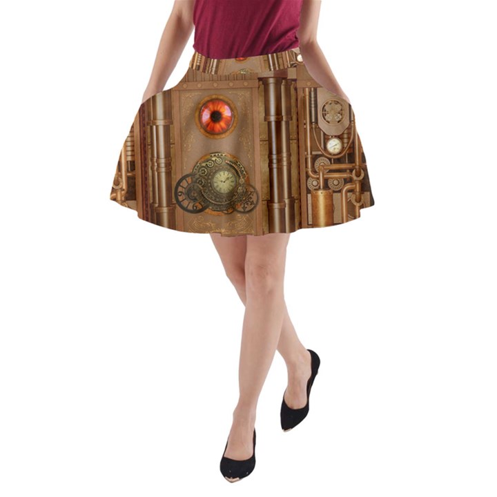 Steampunk Design A-Line Pocket Skirt