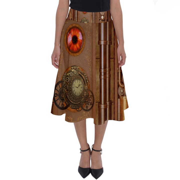 Steampunk Design Perfect Length Midi Skirt