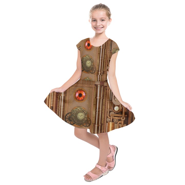 Steampunk Design Kids  Short Sleeve Dress