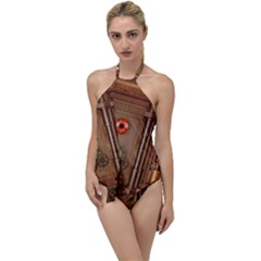 Steampunk Design Go With The Flow One Piece Swimsuit by FantasyWorld7