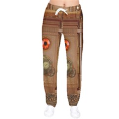 Steampunk Design Women Velvet Drawstring Pants by FantasyWorld7