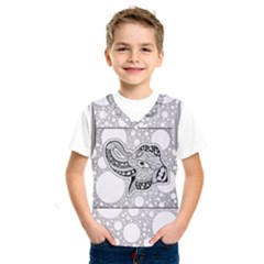 Elegant Mandala Elephant In Black And Wihte Kids  Sportswear by FantasyWorld7