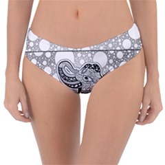 Elegant Mandala Elephant In Black And Wihte Reversible Classic Bikini Bottoms by FantasyWorld7