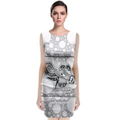 Elegant Mandala Elephant In Black And Wihte Classic Sleeveless Midi Dress by FantasyWorld7