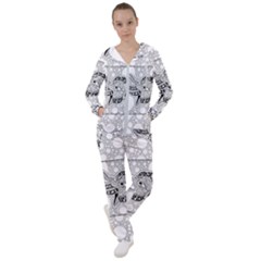 Elegant Mandala Elephant In Black And Wihte Women s Tracksuit by FantasyWorld7